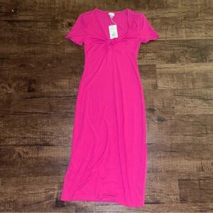 a new day Bright Pink Midi Dress NWT